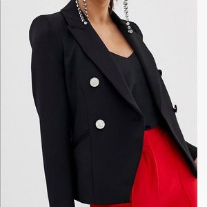 River Island Double Breasted Black Blazer